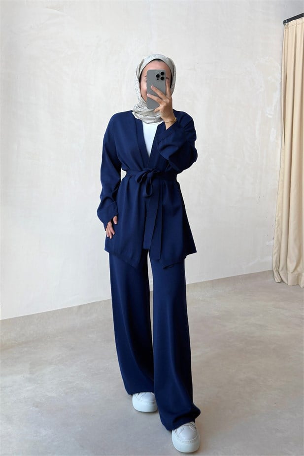 Premium Hırkalı Rayon Takım - Lacivert