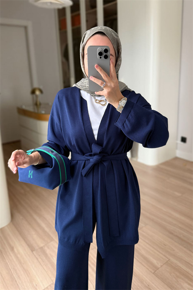 Premium Hırkalı Rayon Takım - Lacivert