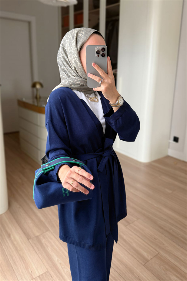 Premium Hırkalı Rayon Takım - Lacivert