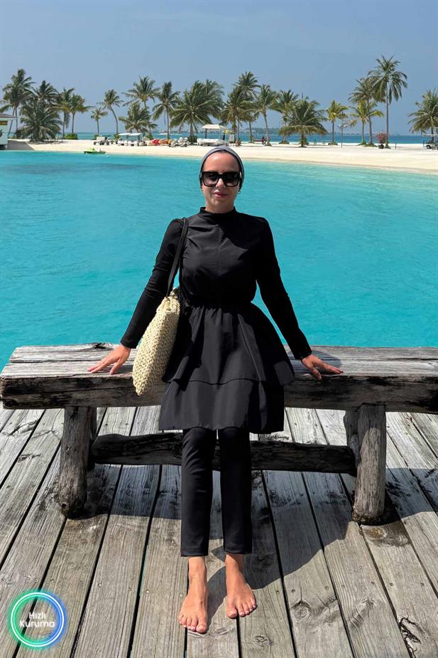 Prenses Tesettür Mayo - Siyah