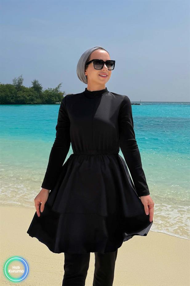Prenses Tesettür Mayo - Siyah