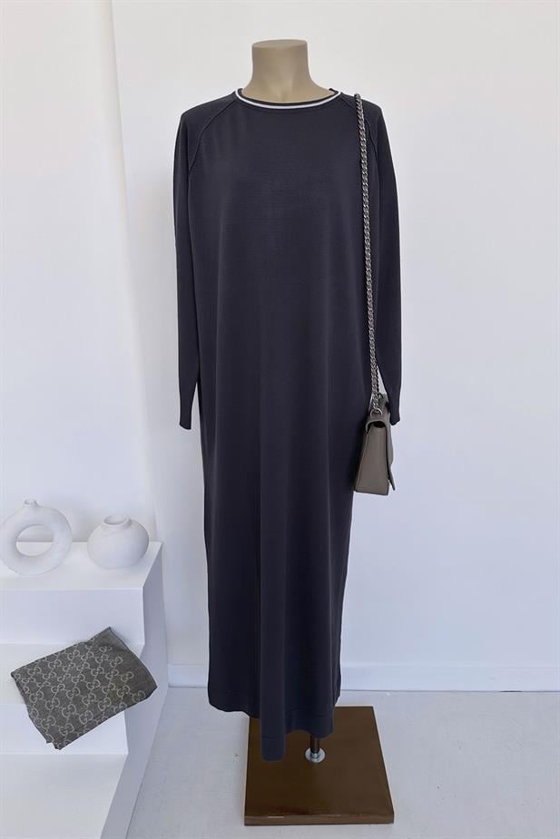 Reglan Merserize Elbise - Antrasit