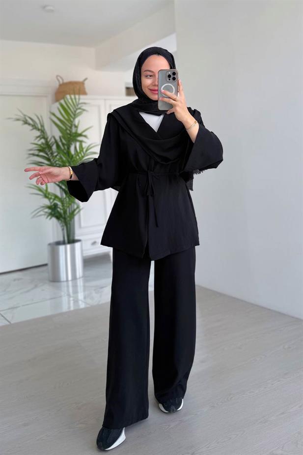Şal Yaka Takım - Siyah