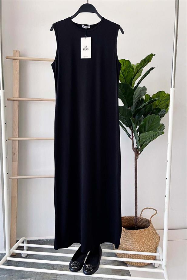 Sandy Kolsuz Elbise - Siyah