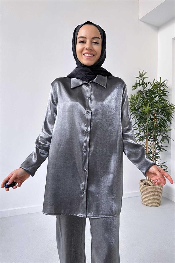 Saten Takım - Gri