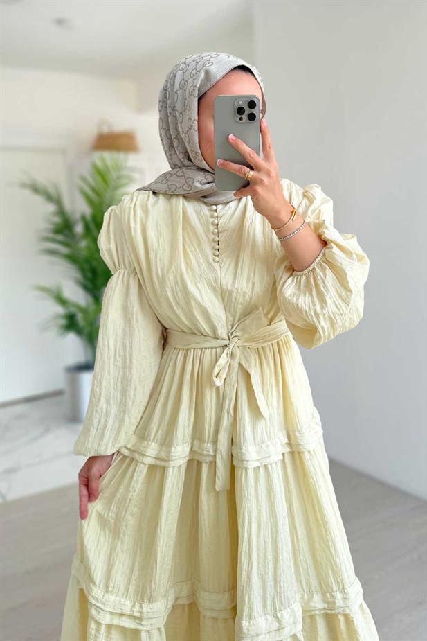 Sicilya Elbise - Sarı