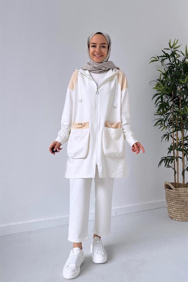 Torba Cepli İki İplik Takım - Beyaz