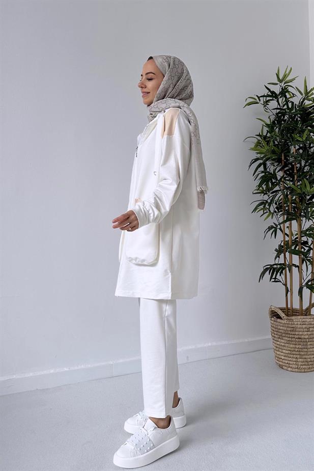 Torba Cepli İki İplik Takım - Beyaz