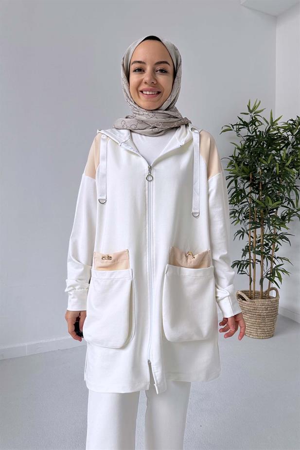 Torba Cepli İki İplik Takım - Beyaz