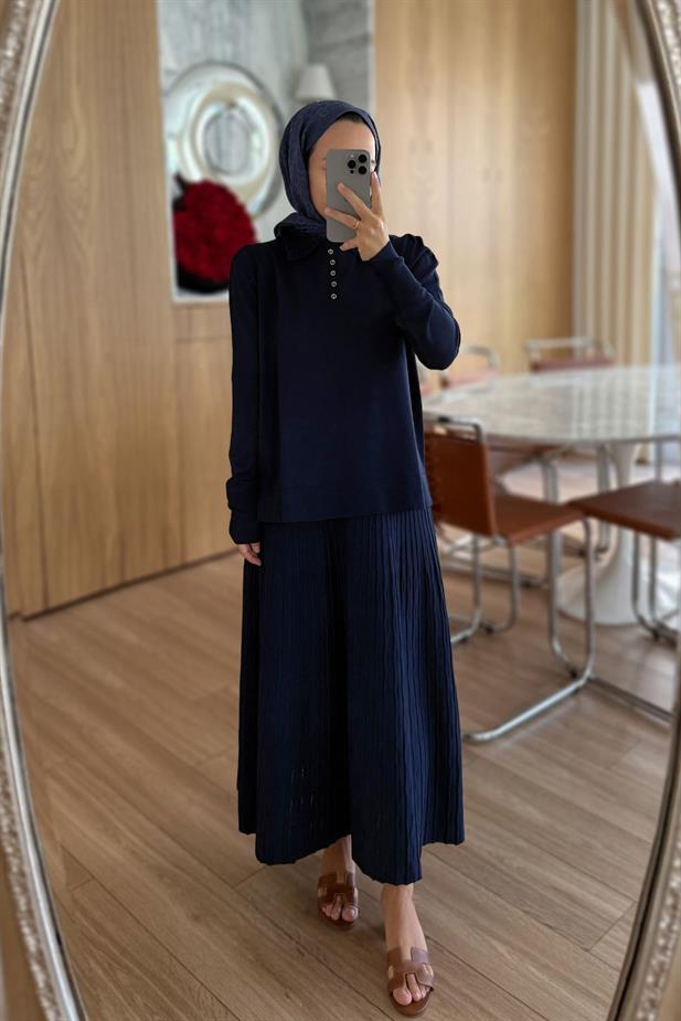 Wave Etekli Merserize Takım - Lacivert