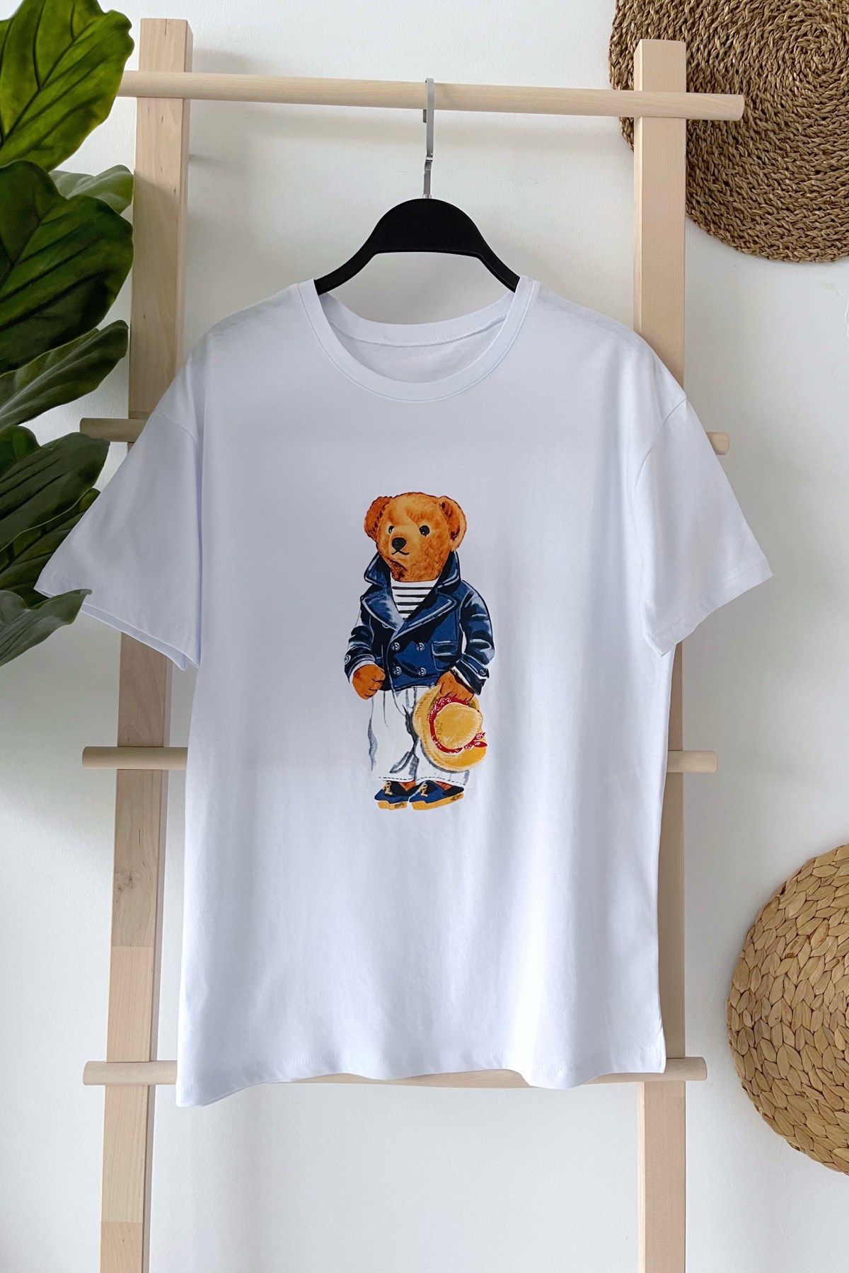 Teddy Bear Tshirt - Beyaz | kahijab.com.tr