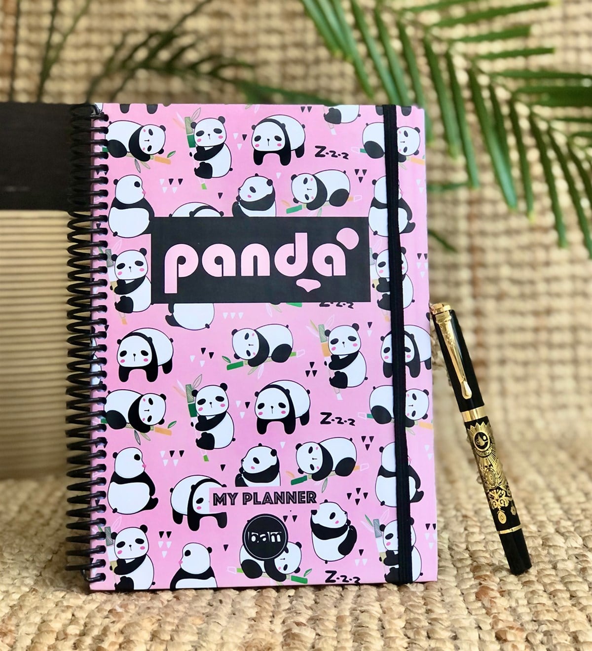  Panda Tarihsiz Haftalık Planlayıcı Ve Altın Yaldızlı KalemGiftmodaGmp-023-Kalem