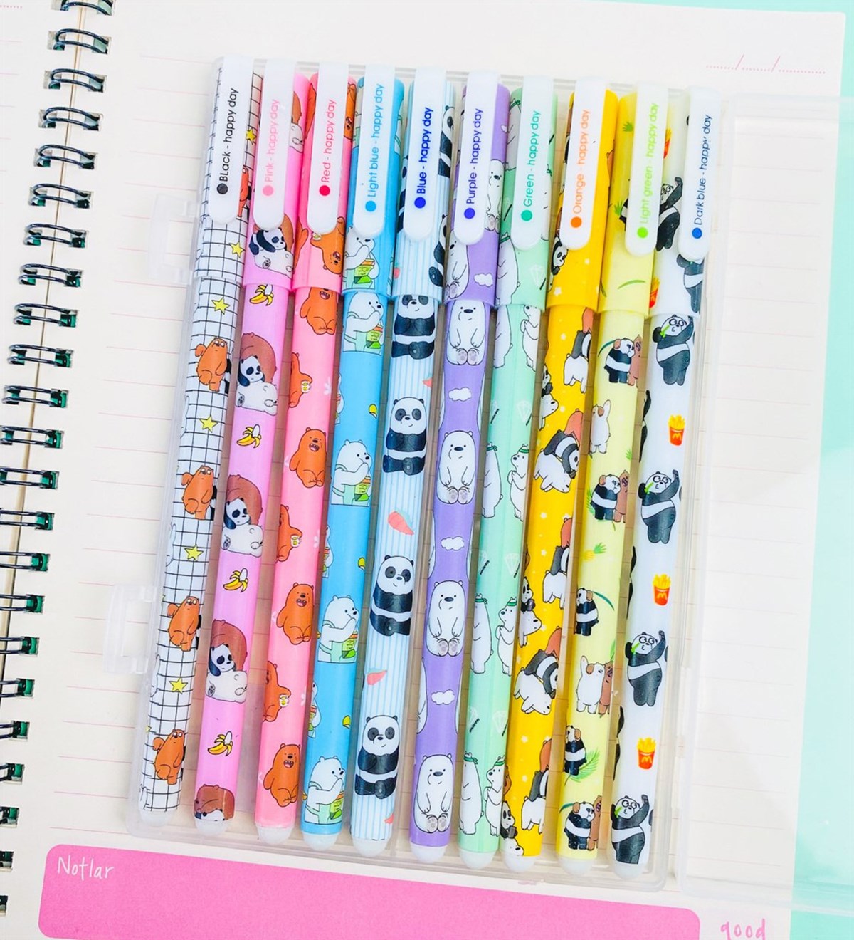 10'lu Panda Tasarımlı Tükenmez KalemGiftmoda GM-2529-Panda