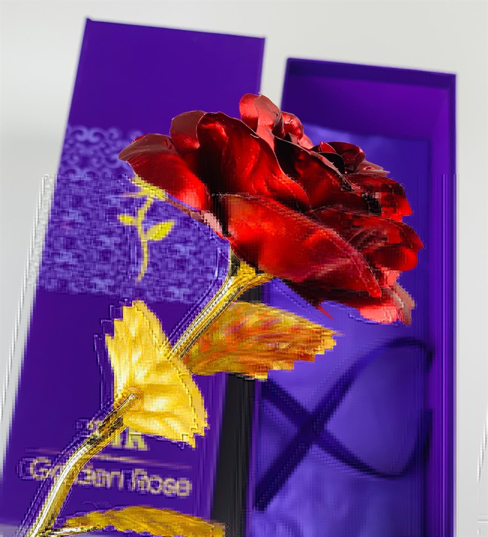 24 Ayar Altın Kaplama Kırmızı GülGiftmodagm-1426