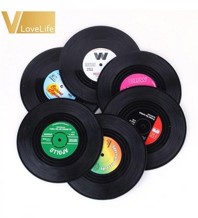 45lik Plak Bardak Altlığı 6 Lı Set
