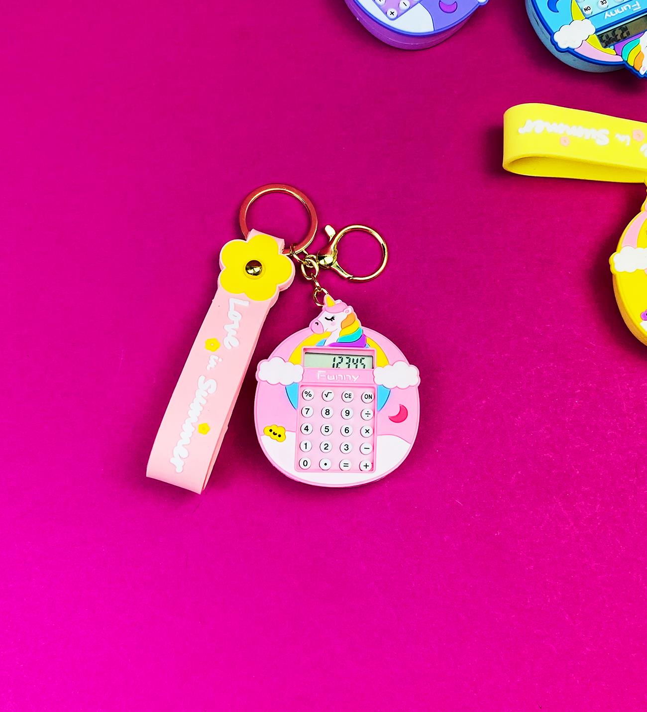 Unicorn Temalı Renkli Hesap Makinesi Anahtarlık SetigiftmodaBM-1350	
