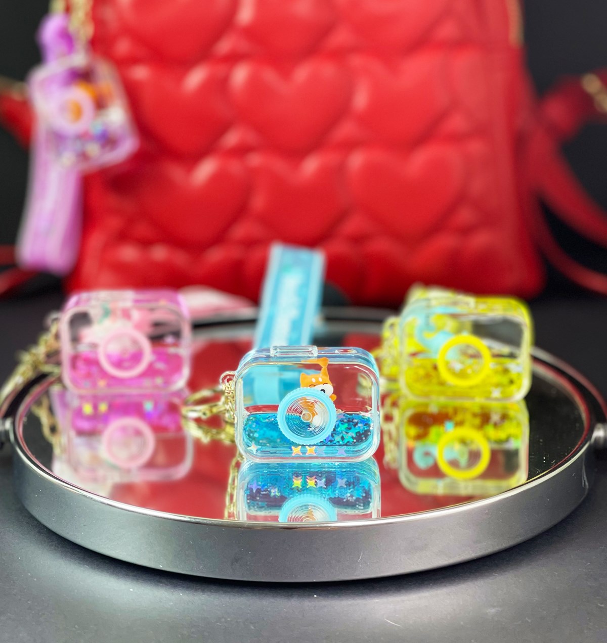 Fotoğraf Makinası Tasarımlı Sulu Figürlü Anahtarlık Çanta SüsügiftmodaGman100022