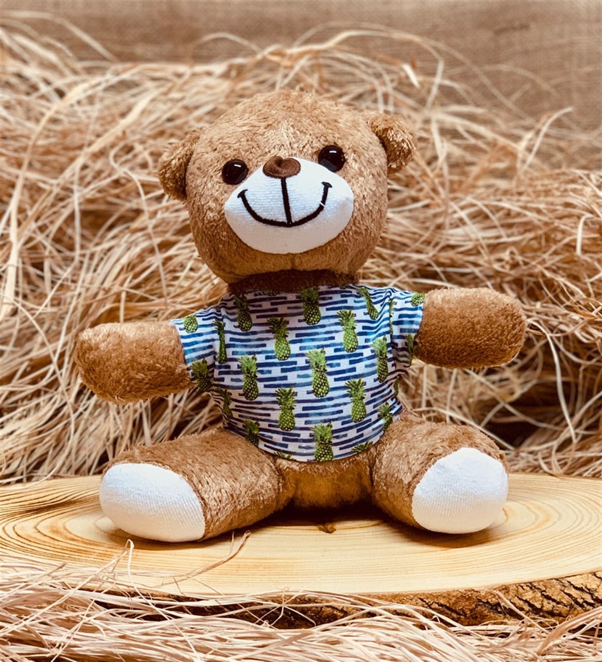 Ananas Tişörtlü Erkek Arkadaşa Hediye Peluş AyıcıkGiftmodaanans2-pelus