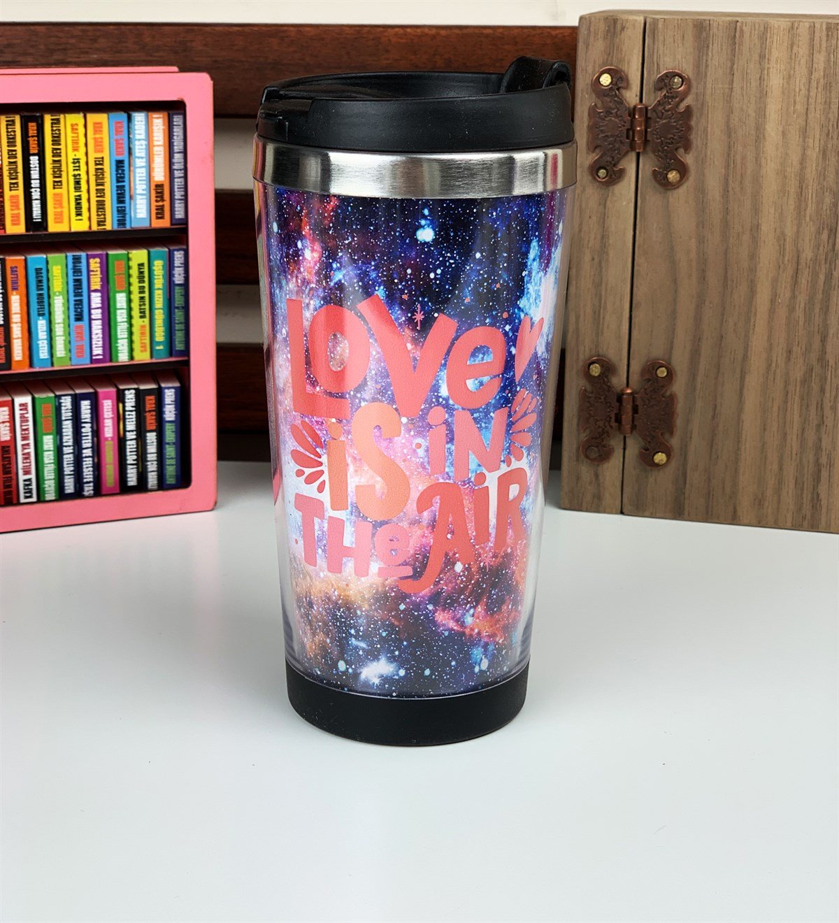 Aşk Havadadır Tasarımlı Termos BardakGiftmodaLove-İs-Termos