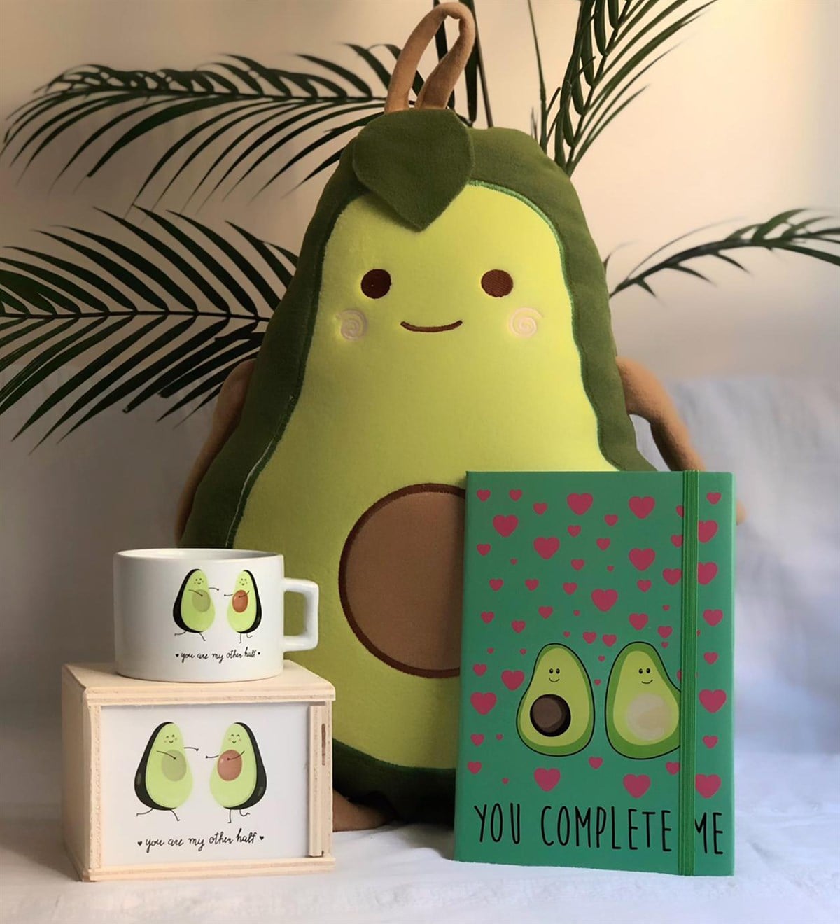 Avocado Yastık Kutulu Kupa Defter SetGiftmodaAvocado-Set