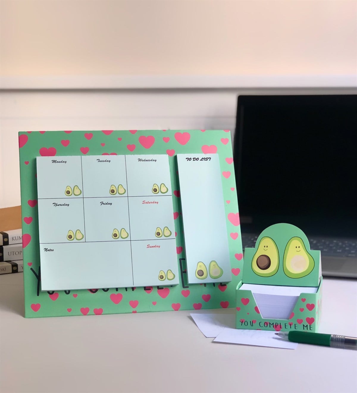 Avokado Tasarımlı Planner Ve Notluk SetGiftmodaAvokado-Planner-Notluk
