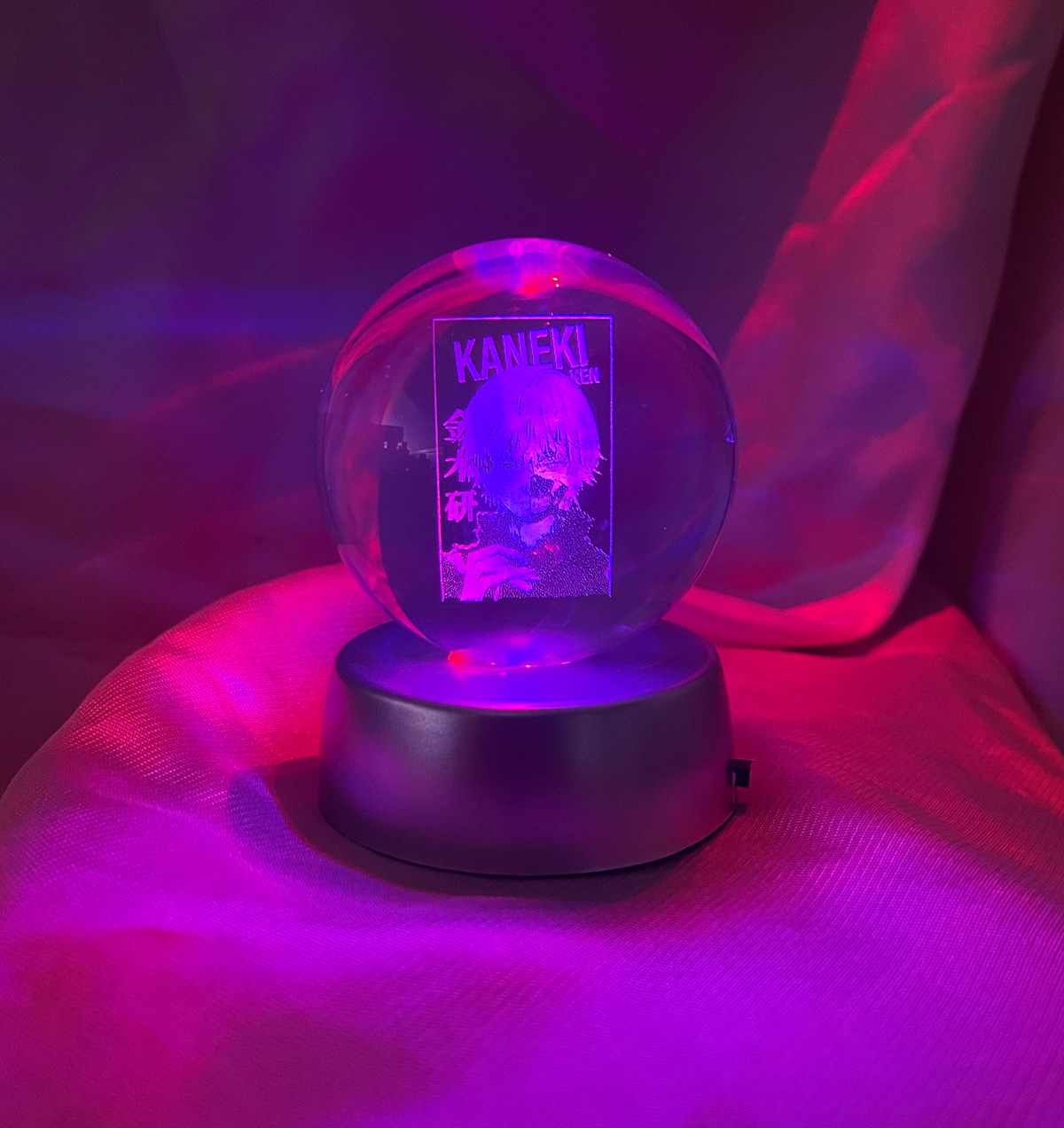 Kaneki Ken Anime Tasarımlı Işıklı Cam KüregiftmodaGM-5031	