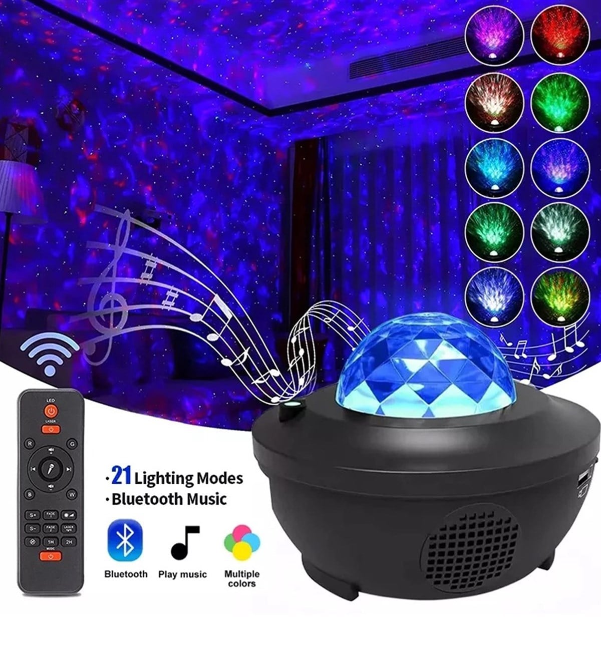 Hoparlörlü Bluetooth Özellikli Projektör Space IşıkgiftmodaGM-4301