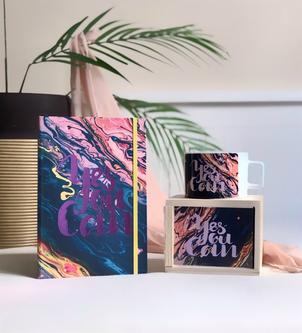 Başarabilirsin Motto Tasarımlı Defter Ve Kutulu Kupa SetGiftmodaBaşarabilirsin-Defter-Kutulu-Kupa