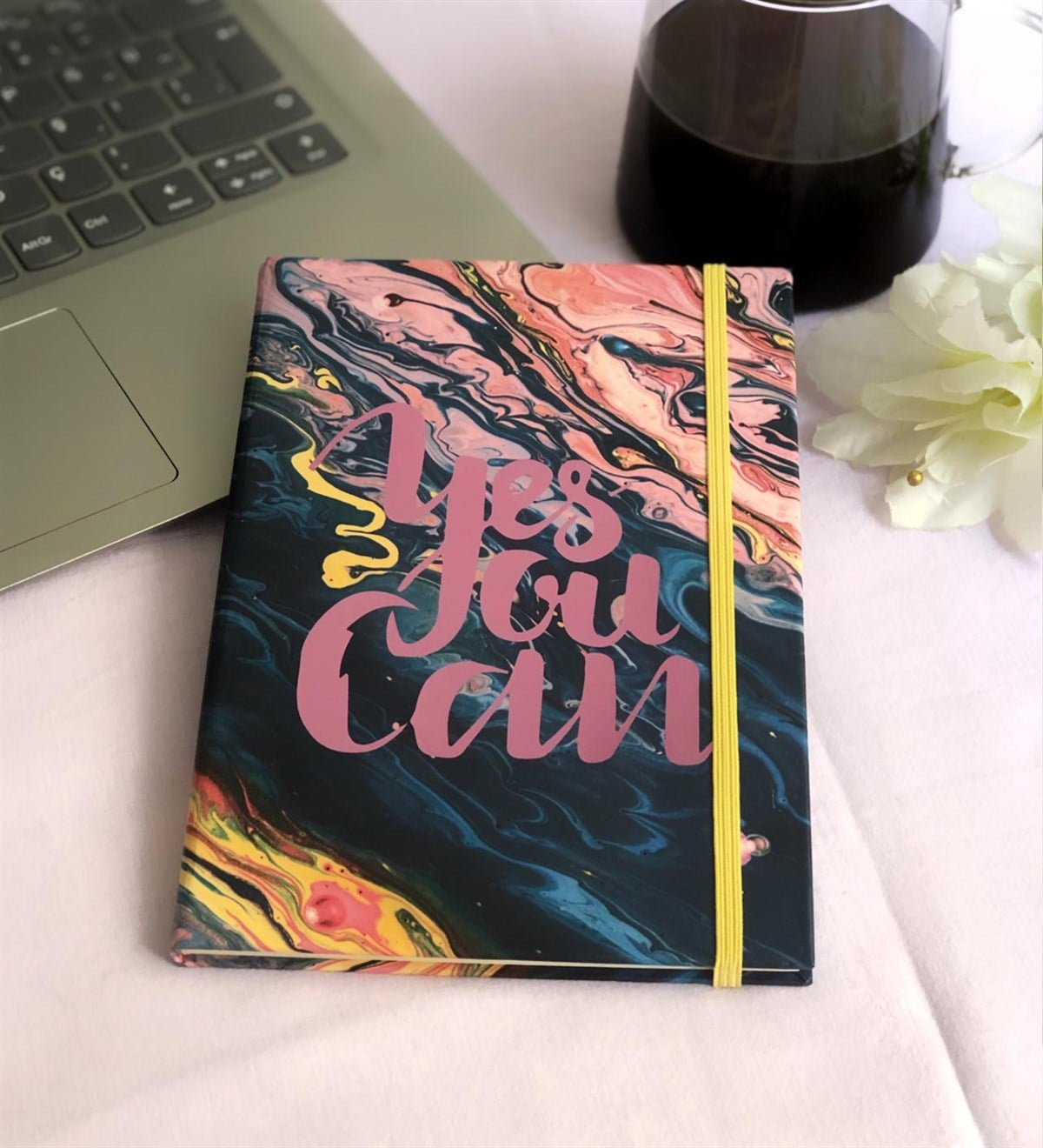 Başarabilirsin Mottolu Tasarım DefterGiftmodaBaşarabilirsin-Lastikli-Defter