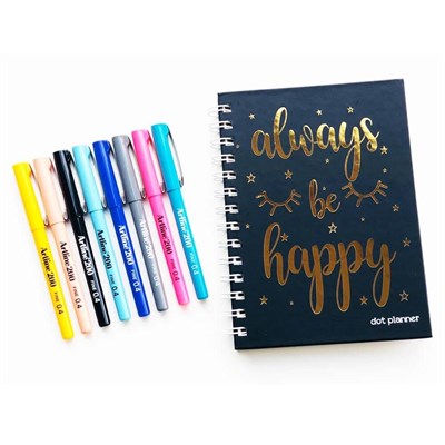 Be Happy Noktalı Planlayıcı Artline Kalem Seti