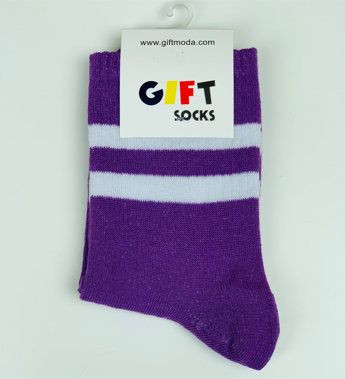 Beaz Şeritli Mor ÇorapGiftmodaMor-Çorap