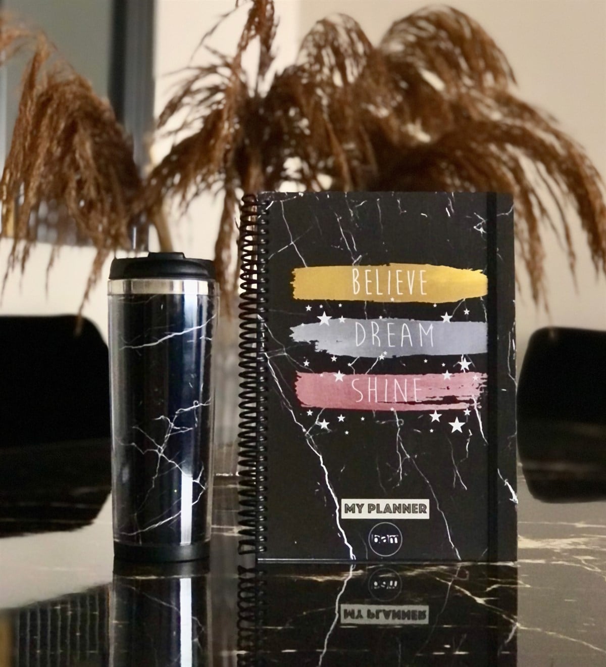 Believe Dream Shine Tasarımlı Defter Ve Tarihsiz Haftalık PlanlayıcıGiftmodaBelieve-Mug-Defter