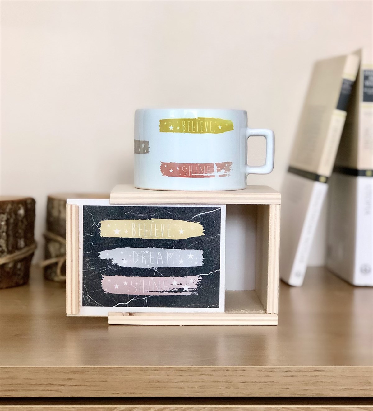 Believe Dream Shıne Tasarımlı Kutulu KupaGiftmodaBelieve-Kutulu-Kupa