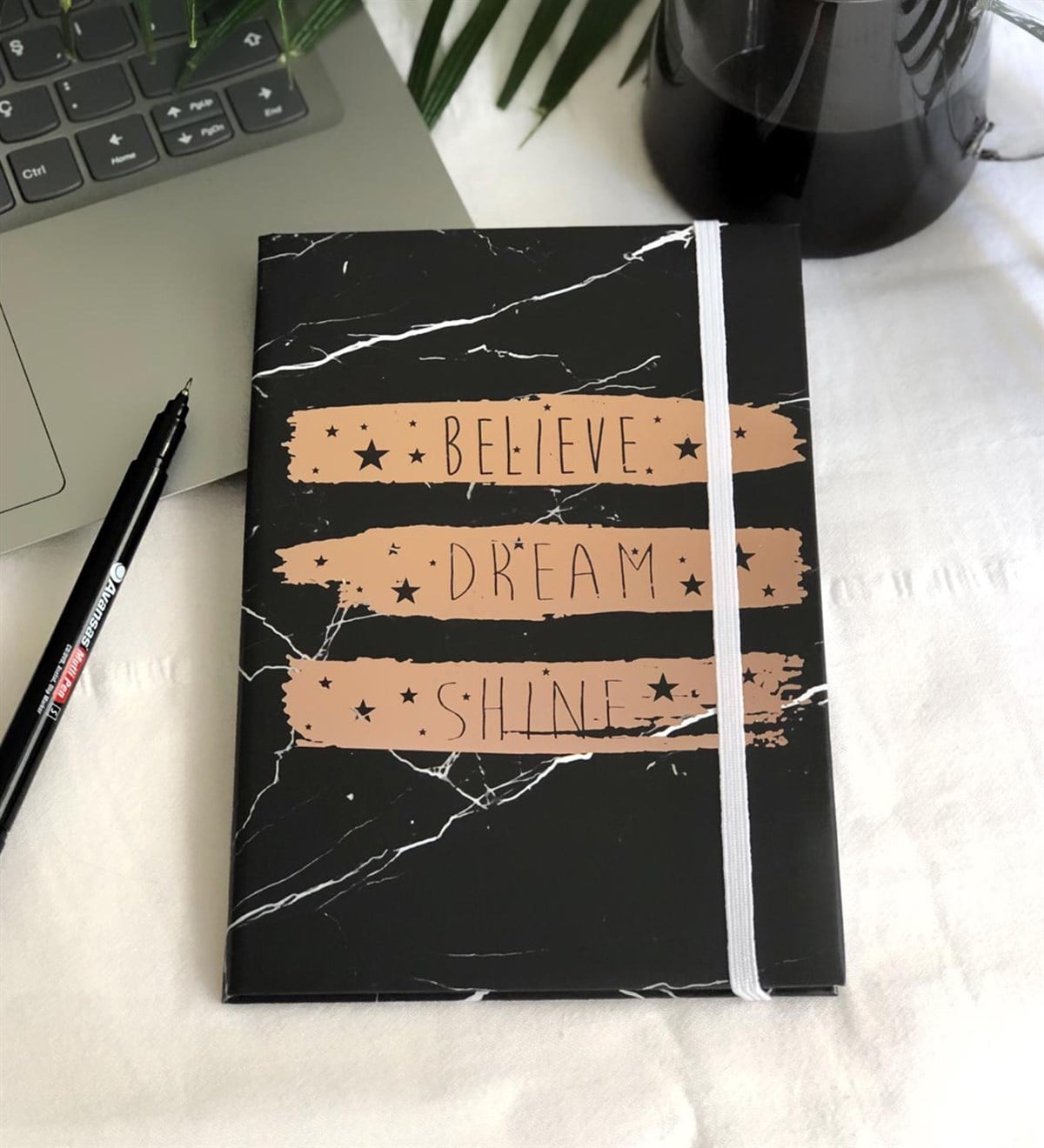 Believe Tasarımlı Lastikli DefterGiftmodaBelieve-Lastikli-Defter