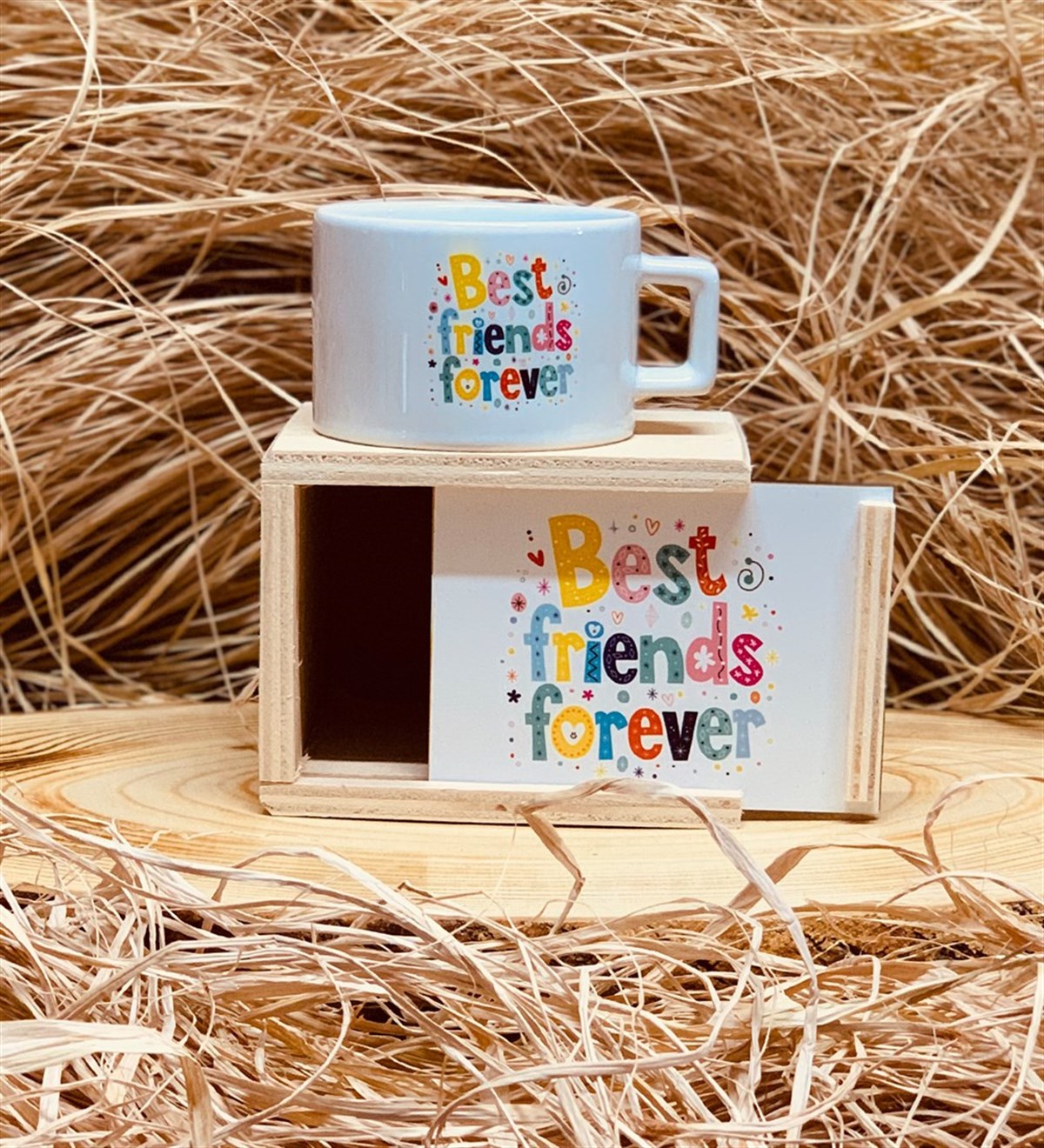 Best Friend Forever Ahşap Kutulu Kupa Arkadaşa HediyeGiftmodabff-kupa