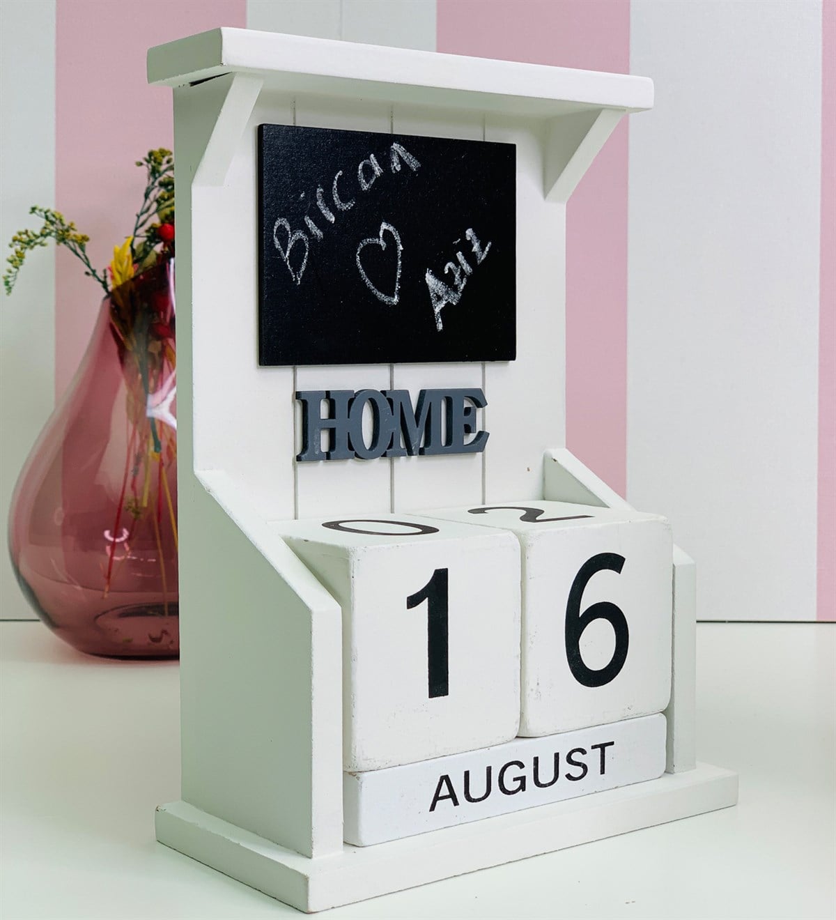 Beyaz Ahşap Sonsuz TakvimGiftmodaGM-2497-Beyaz