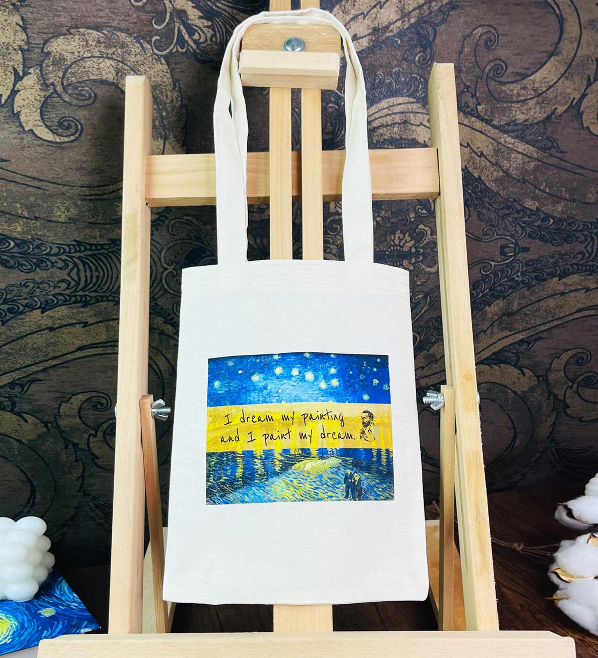 Van Gogh Yıldızlı Gece Tasarımlı Bez ÇantagiftmodaGmcnt100045