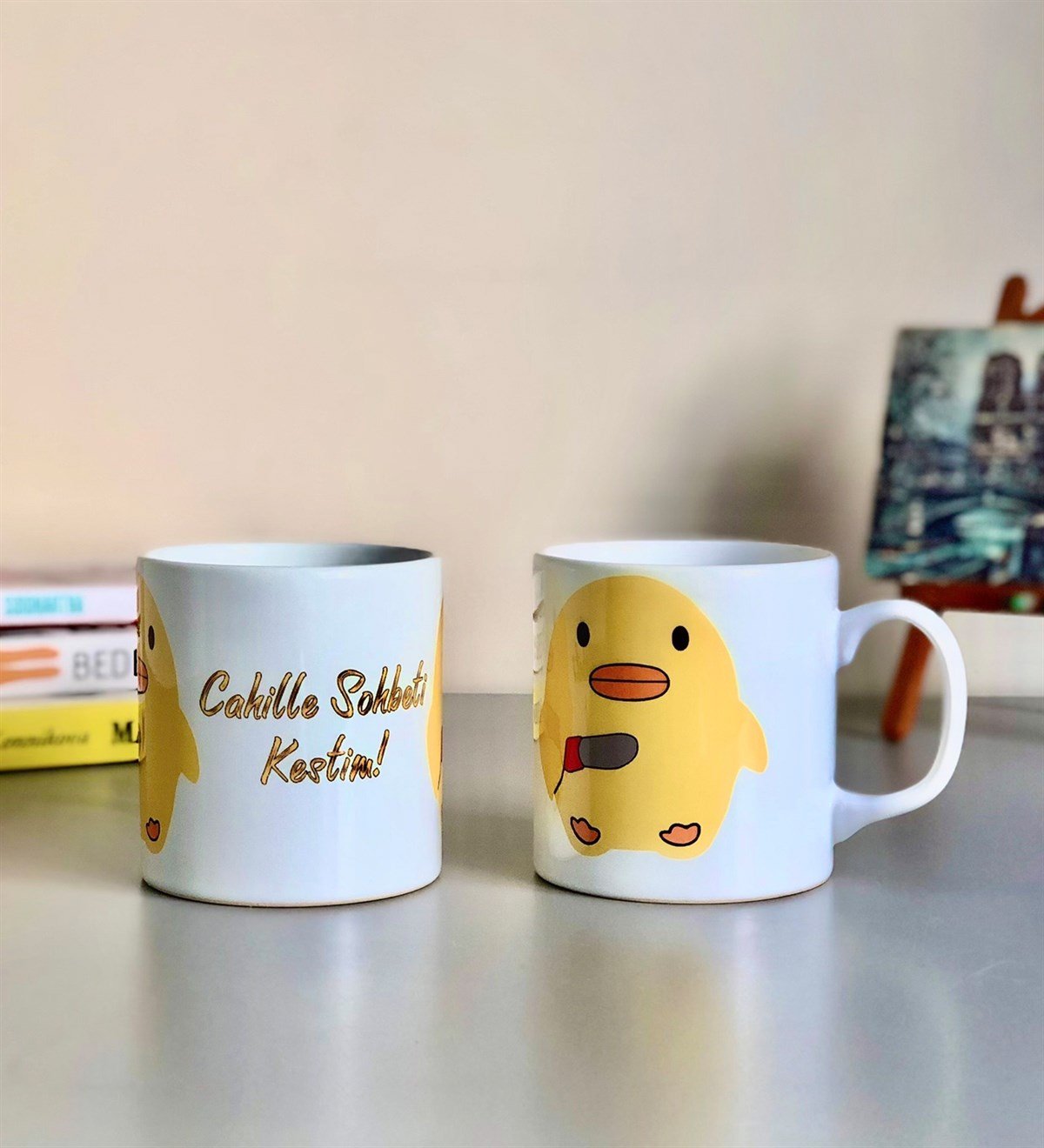 Cahille Sohbeti Kesen Civciv Tasarımlı KupaGiftmoda Cahil-Civciv-Kupa