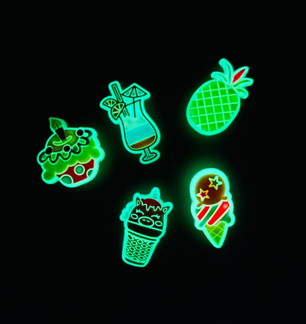 Crocs Jibbitz Fosforlu Terlik Süsü Tatil Serisi 5'liGiftmodaGmjb00019