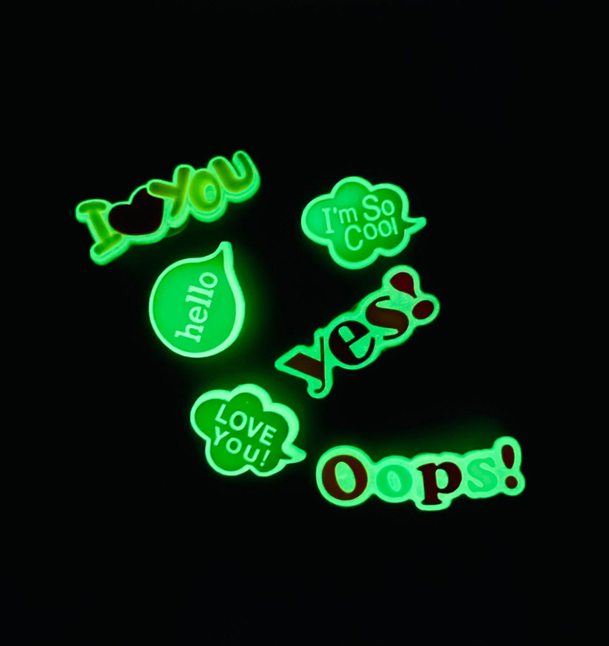 Crocs Jibbitz Fosforlu Terlik Süsü I Love You Serisi 6'lı GiftmodaGmjb00020