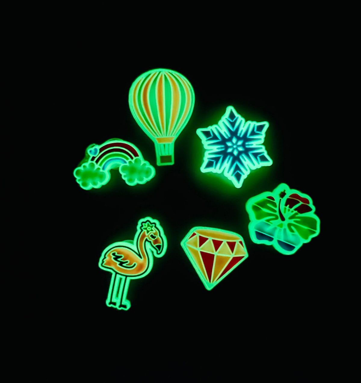 Crocs Jibbitz Fosforlu Terlik Süsü Eğlence Serisi 6'lı GiftmodaGmjb00018