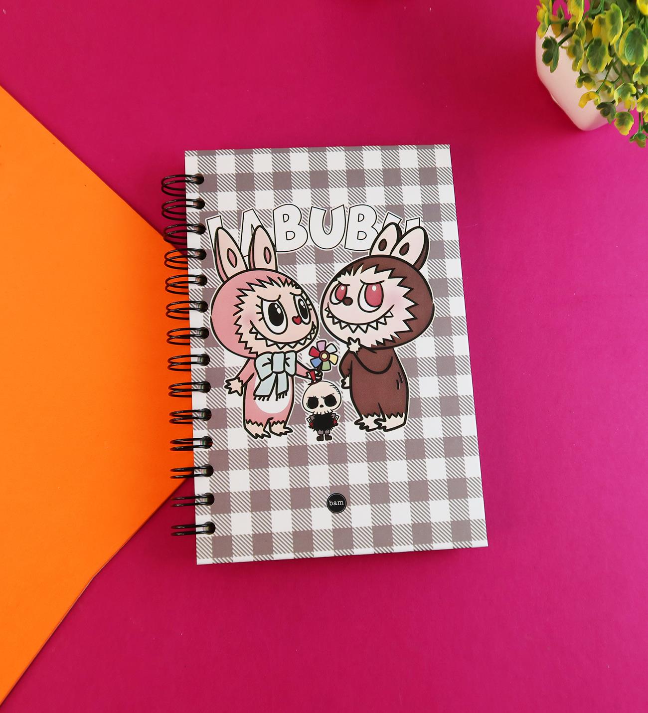 Özel Tasarım Spiralli 15*21 cm Dot Defter, Eskiz Defteri, Doodle Book - 2 SAYFA STICKER HEDİYELİ	giftmodaBam-1324-Labubu-Seri:1	