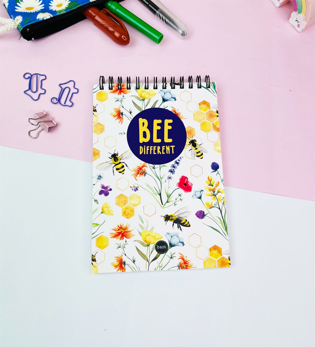 17x11Cm Sketch Book - Eskiz Defteri - 80 Gr - 60 YaprakgiftmodaGmd100572-Arı-Motto