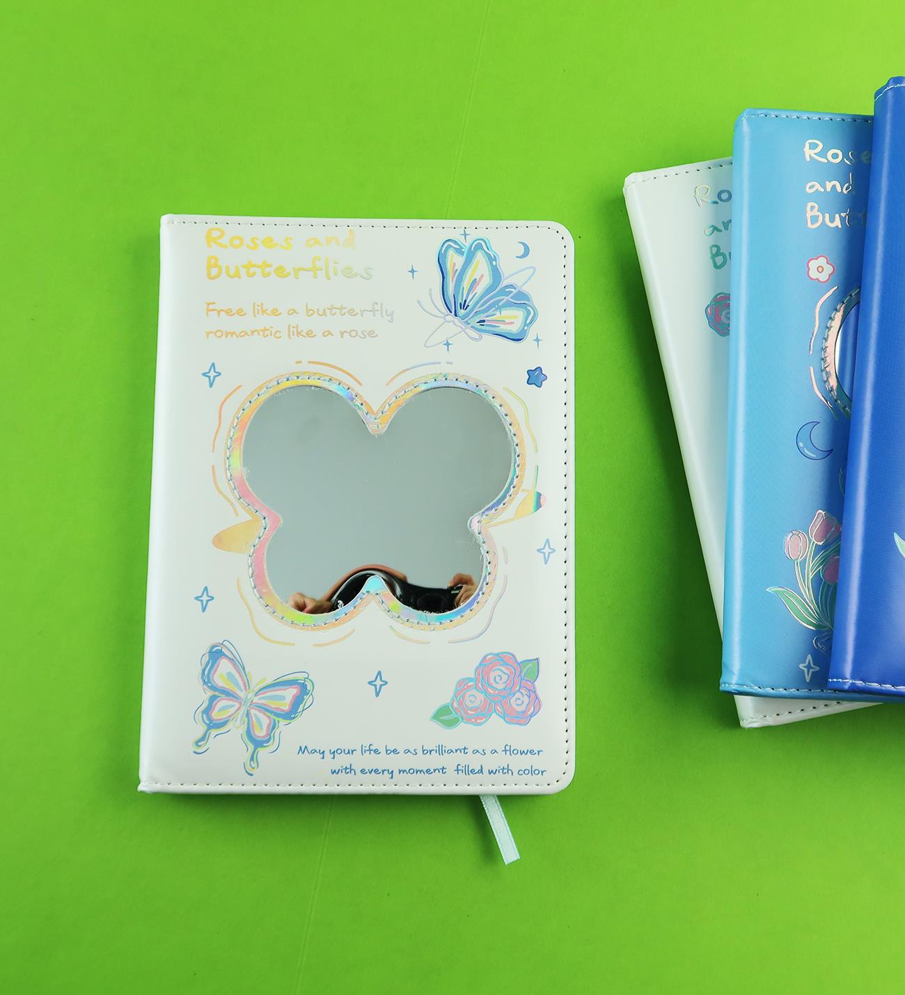 Roses and Butterflies Ayna Kapaklı DeftergiftmodaBM-1928	