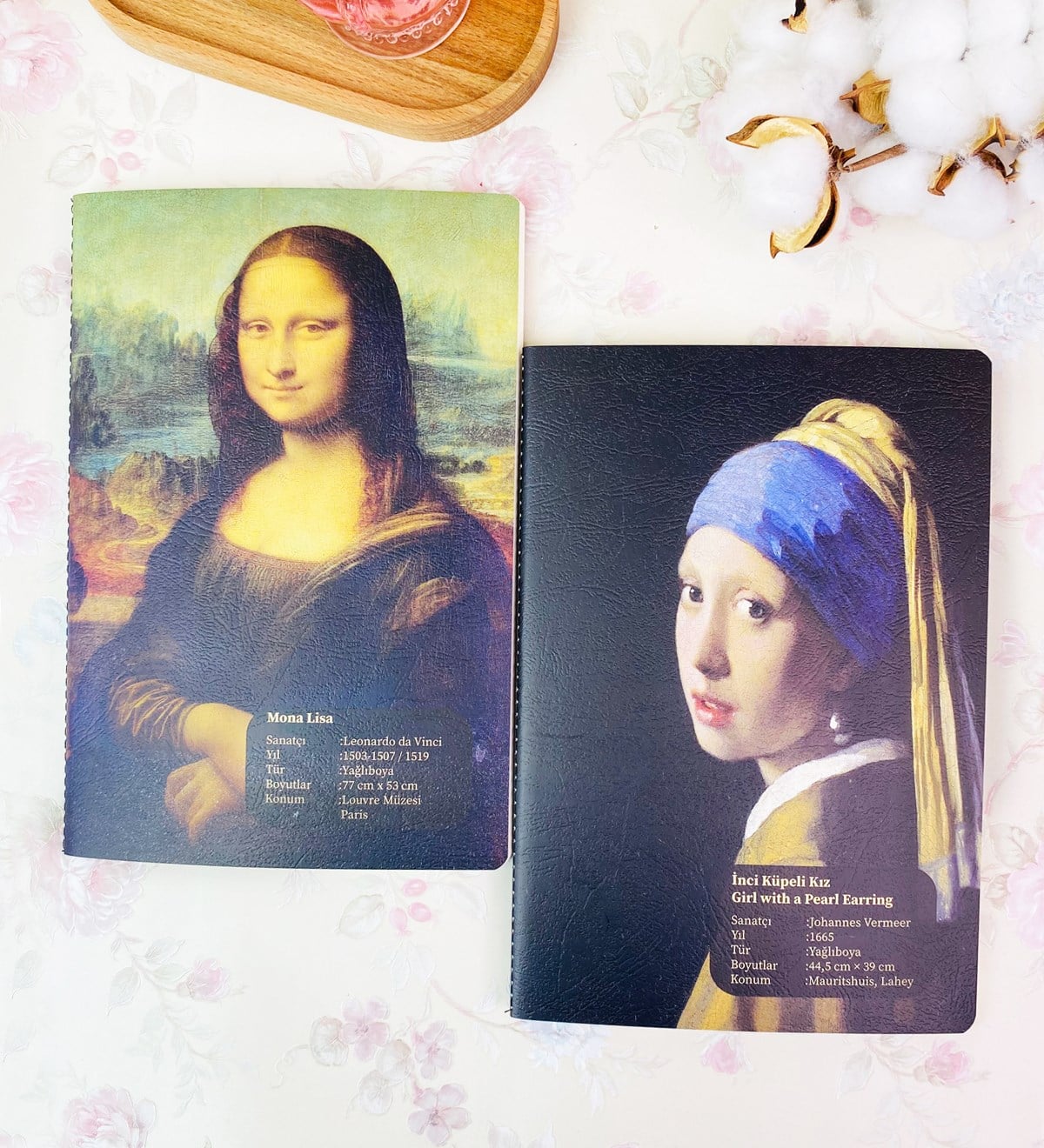 Mona Lisa Ve İnci Küpeli Kız Tasarımlı 2'li Art DeftergiftmodaGmd100254
