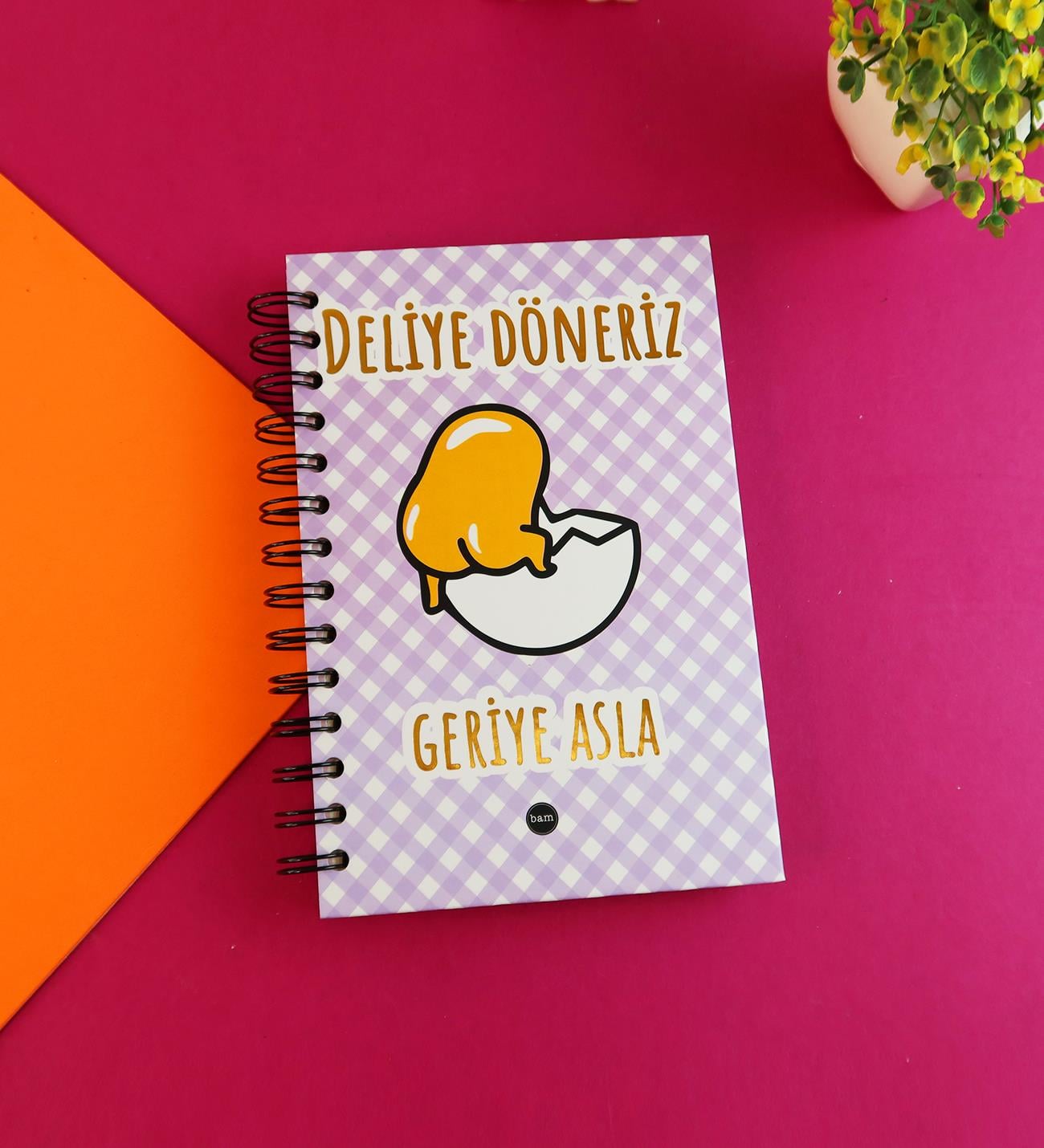 Özel Tasarım Spiralli 15*21 cm Dot Defter, Eskiz Defteri, Doodle Book - 2 SAYFA STICKER HEDİYELİ	giftmodaBam-1324-Deliye-Döneriz	