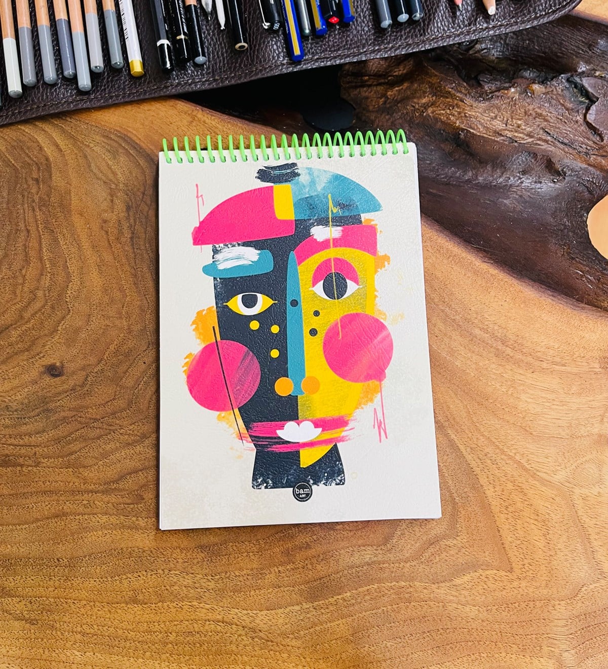 A5 Skecth Book - Eskiz Defteri - Spiralli Tutuş / Grenli Sert Tasarım KapakgiftmodaGmd100275-Soyut