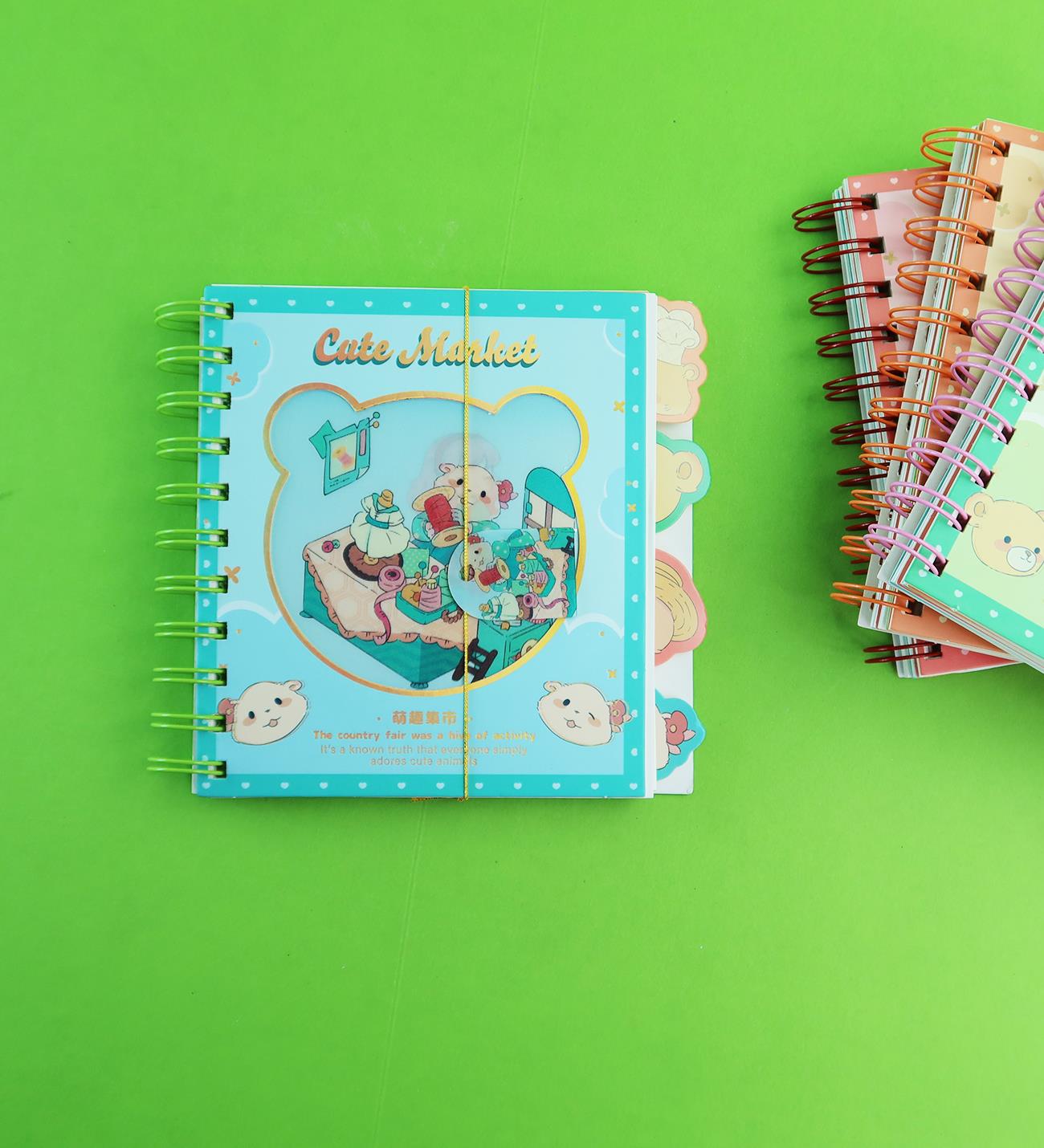 Cute Market Hologram Kapaklı 4 Bölmeli Spiral DeftergiftmodaBM-1930	