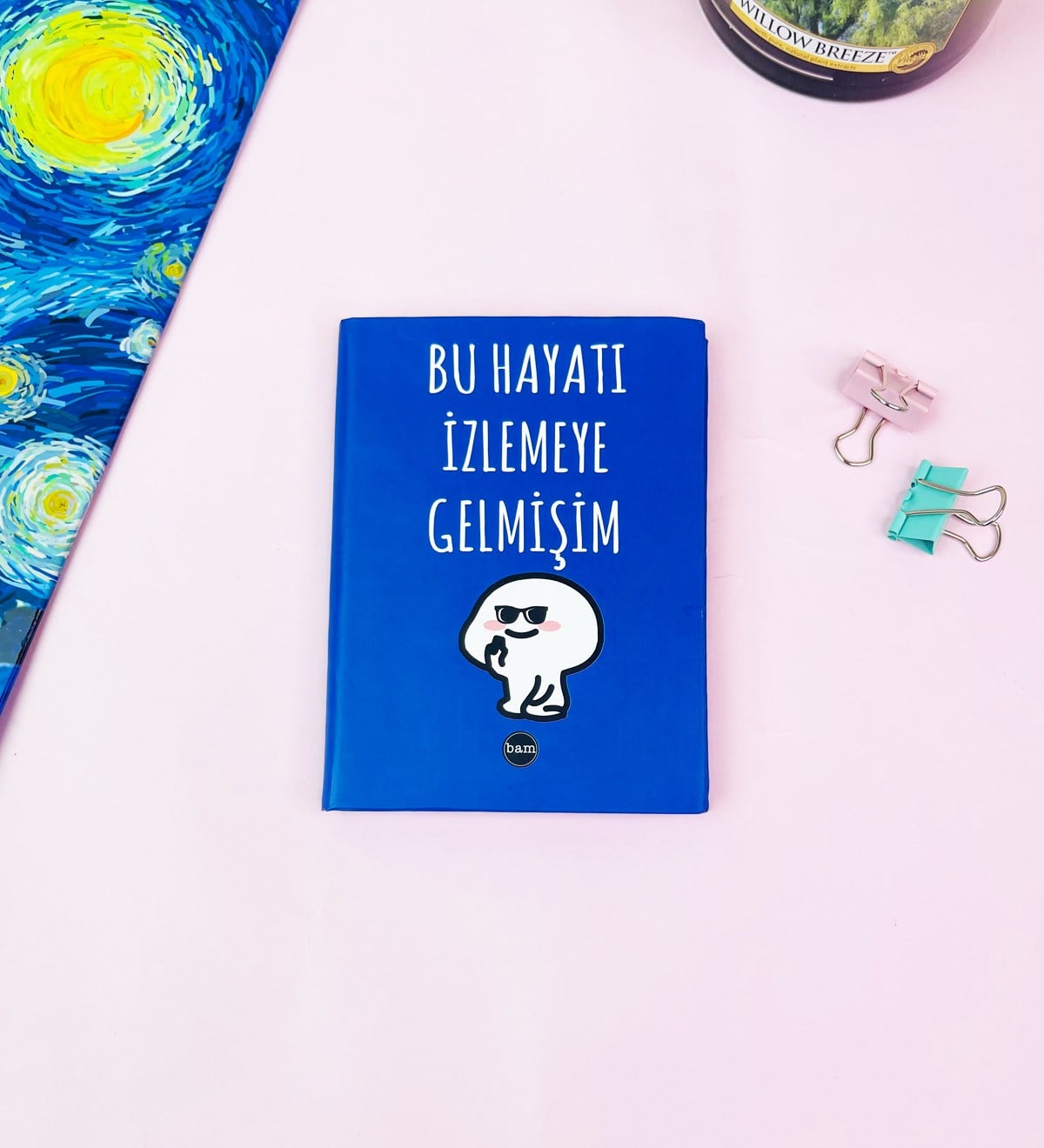 Bu Hayatı İzlemeye Gelmişim Tasarımlı Sert Kapaklı Mini DeftergiftmodaGmd100521