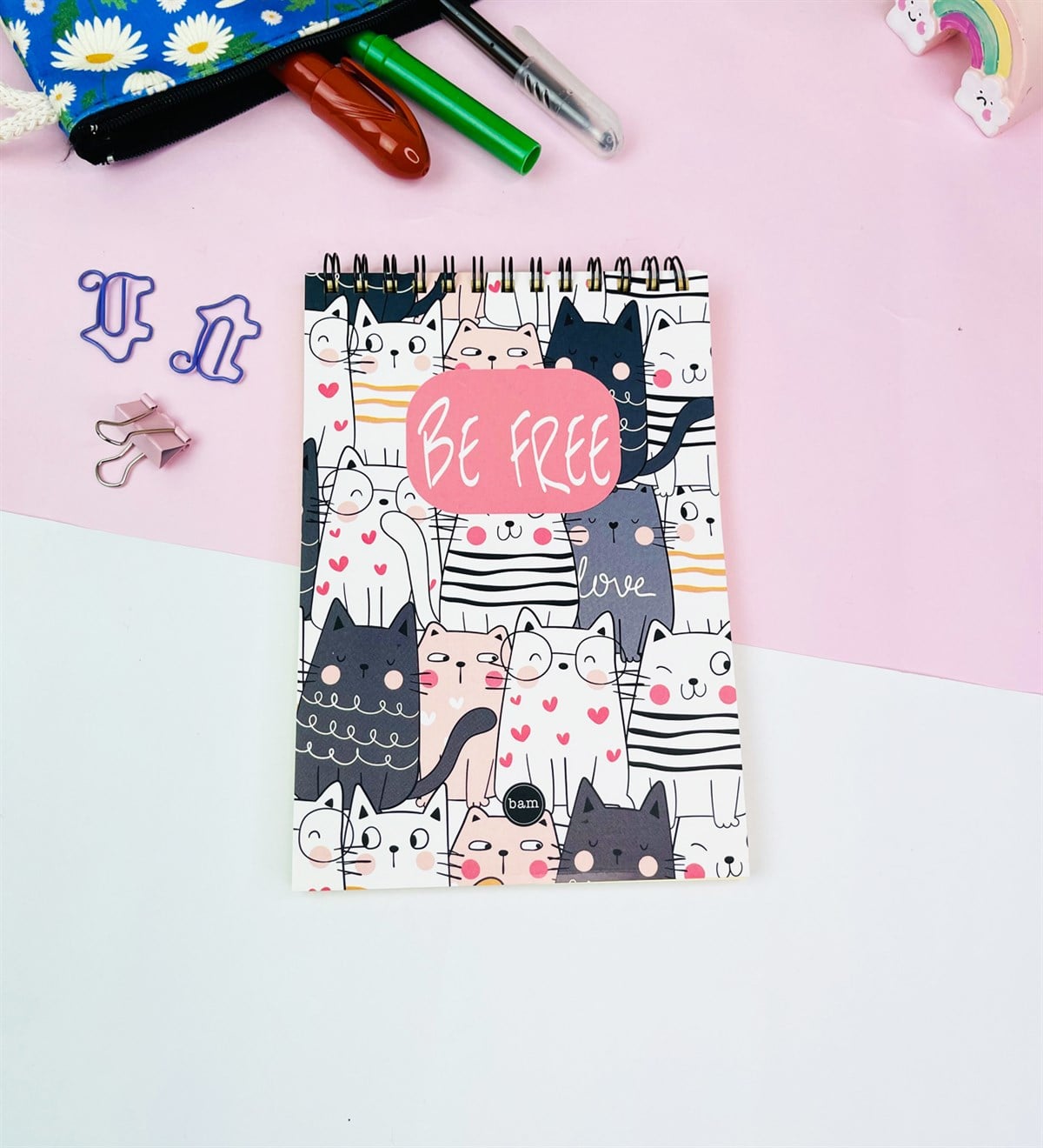 17x11Cm Sketch Book - Eskiz Defteri - 80 Gr - 60 YaprakgiftmodaGmd100573--Be-Free-Kedi